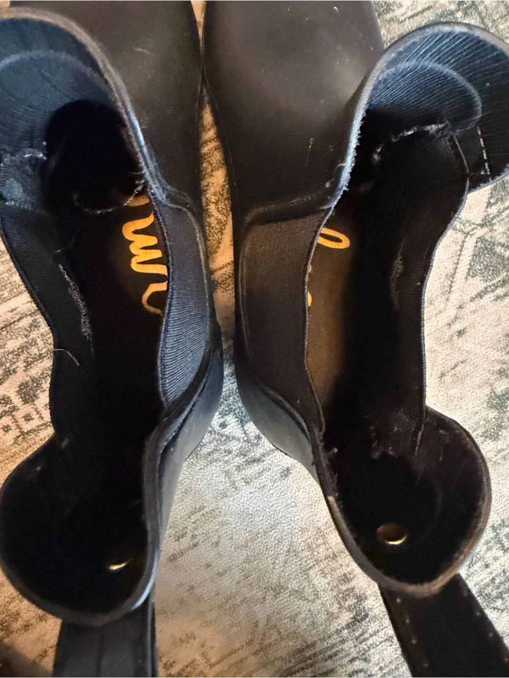 Sam Edelman Tinsley rain boots black Chelsea-style elastic side panels size 12